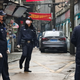 Police patrol a neighborhood on January 22, 2020 in Wuhan, China.